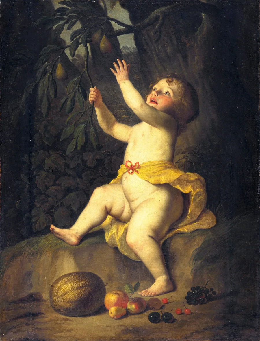 Bir çocuk meyve toplarken - Gerrit van Honthorst