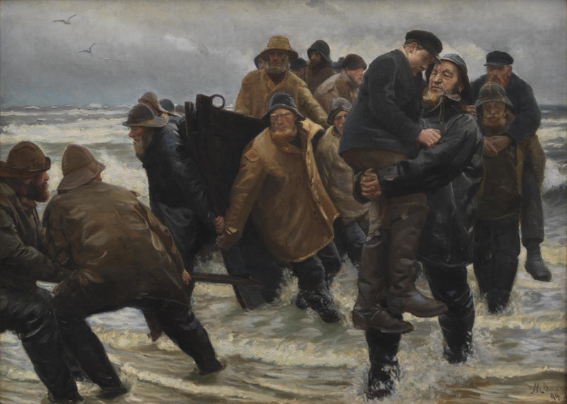 Bir kurtarma ekibi - Michael Peter Ancher
