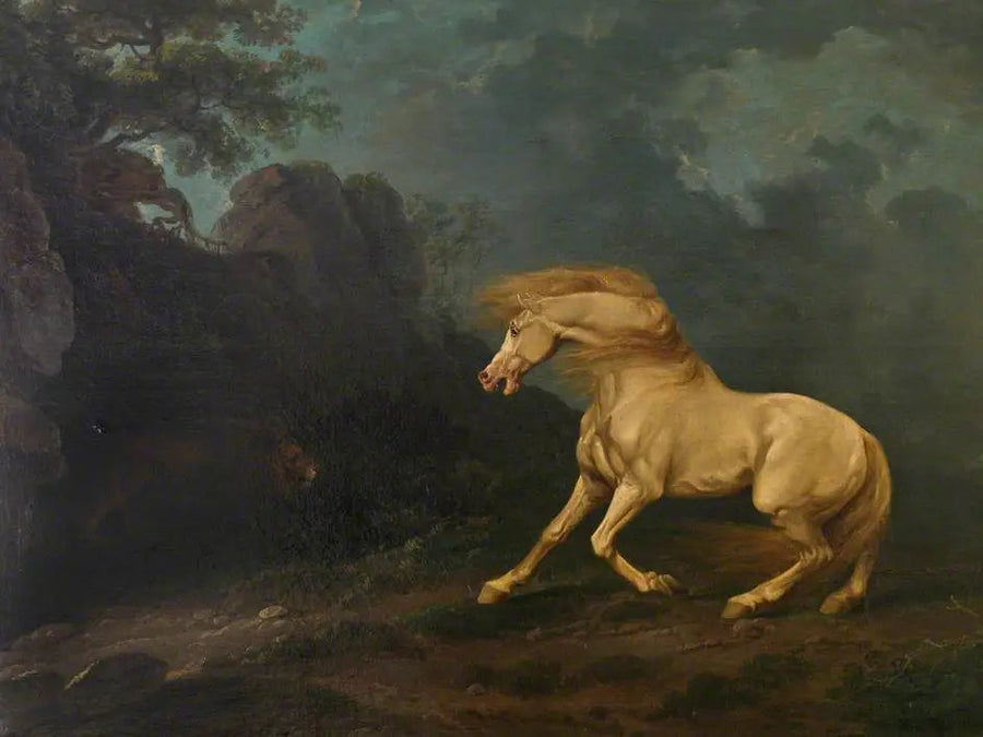 Bir aslan tarafından şaşırtılan at - George Stubbs