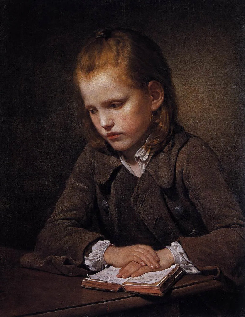 Bir çocuk ders kitabı ile - Jean-Baptiste Greuze