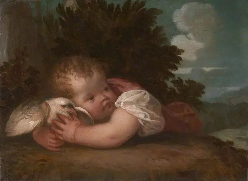 Bir çocuk ve bir kuş - Titian