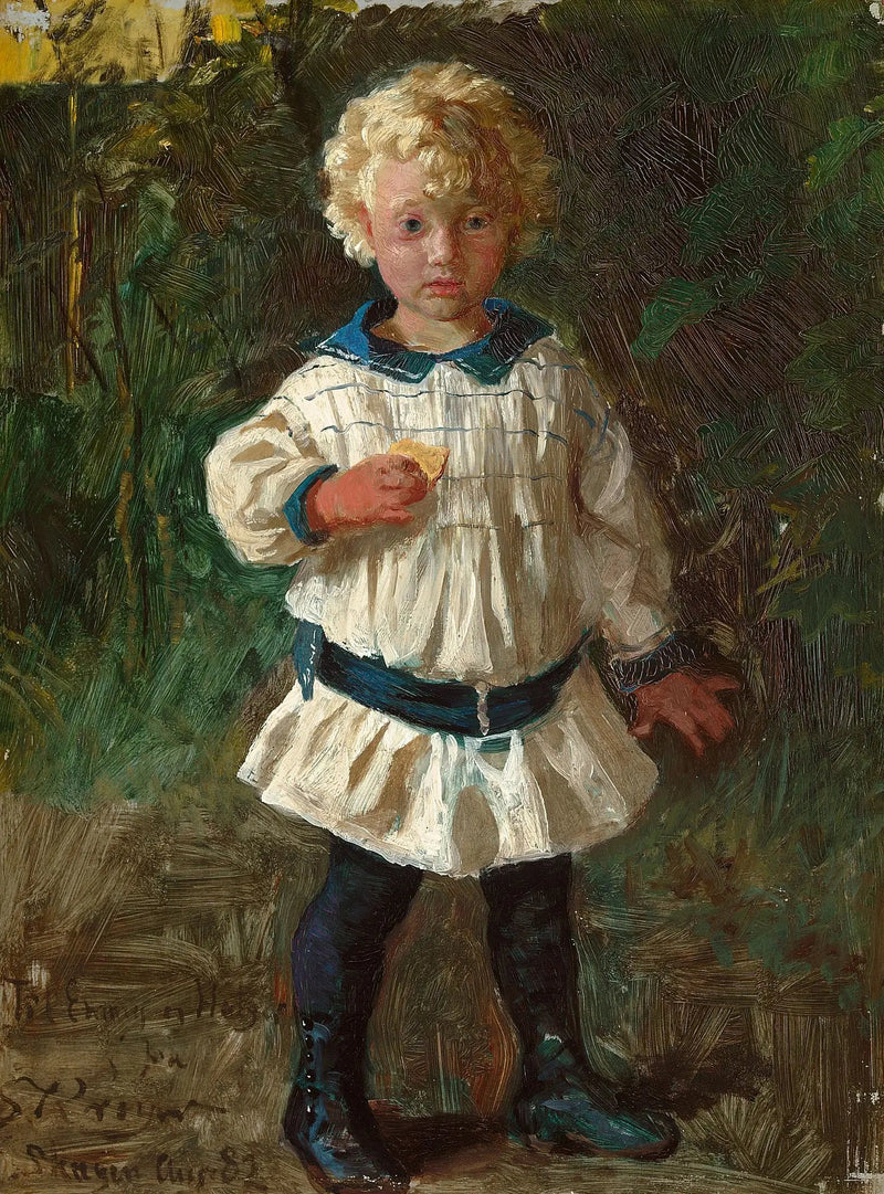 Blond bir çocuk. Jens Drachmann portresi. - Peder Severin Krøyer