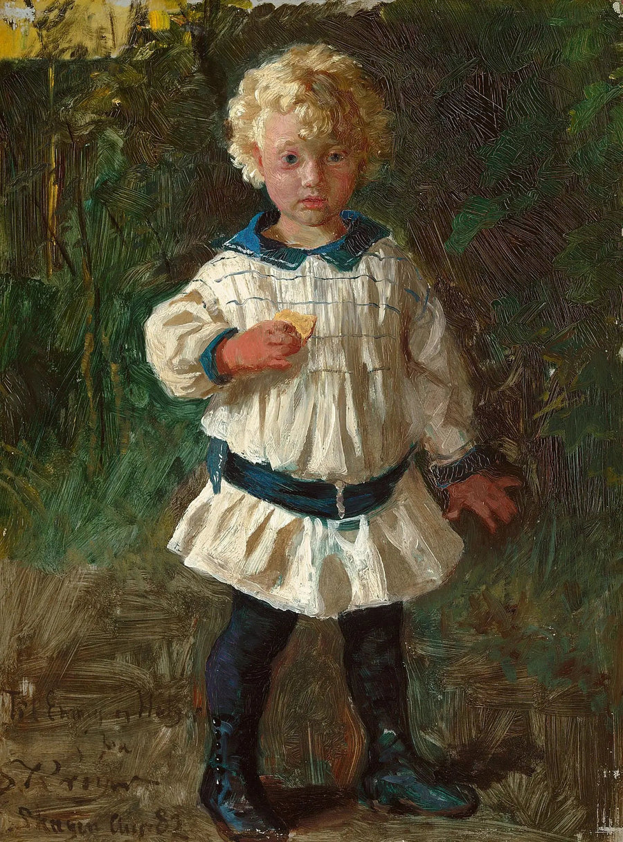 Blond bir çocuk. Jens Drachmann portresi. - Peder Severin Krøyer