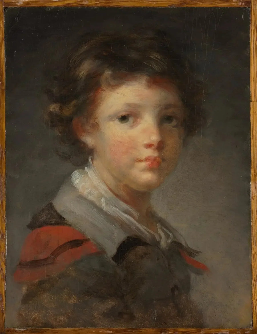 Kırmızı astarlı bir kaban giymiş çocuk - Jean-Honoré Fragonard