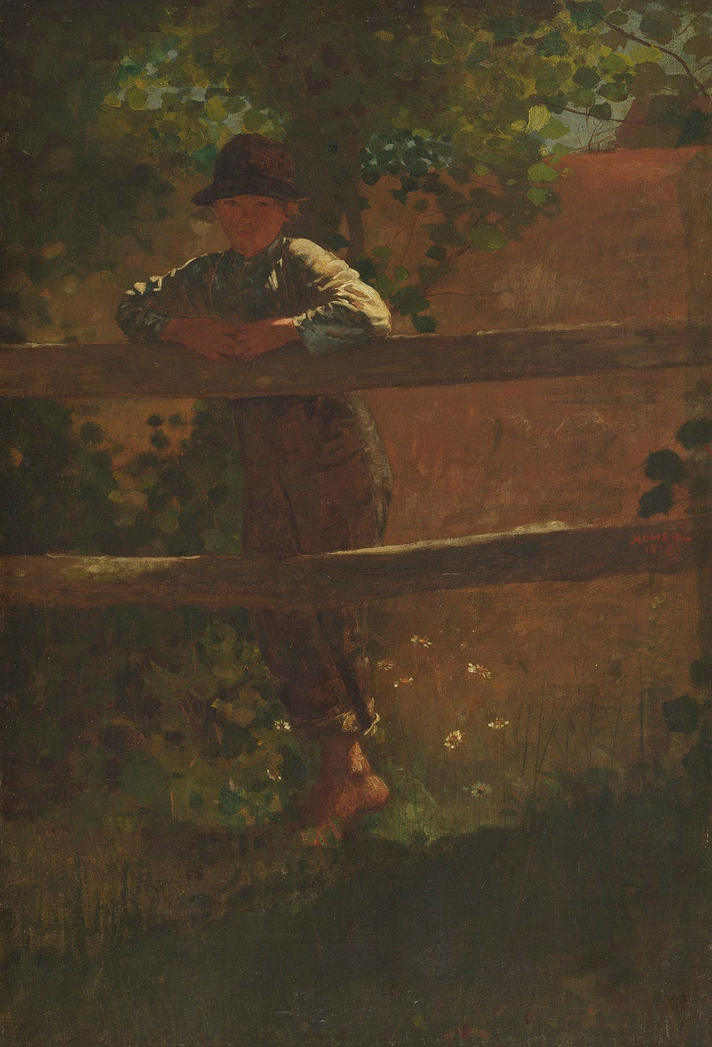 Un garçon de la campagne - Winslow Homer image 1 reproduction d’œuvre d’art à l’huile