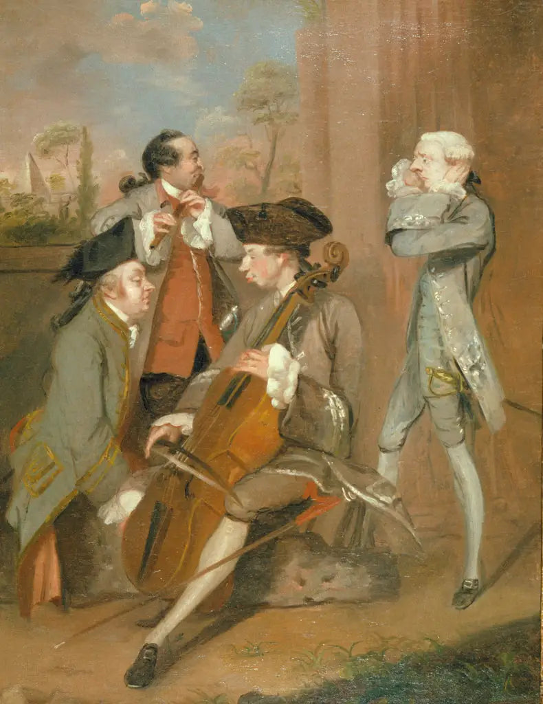 Karikatürler Grubu: Sir Charles Turner, M. Cook, M. John Woodyeare ve Reverend Dr William Drake - Joshua Reynolds