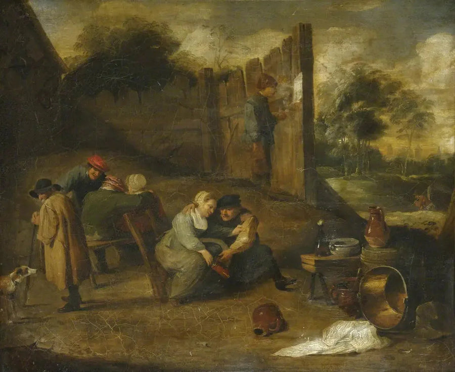 Bir grup köylü bir meyhane önünde - David Teniers le Jeune