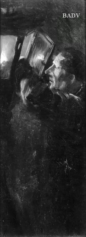 Bir adamın fener yakması - Adolph von Menzel