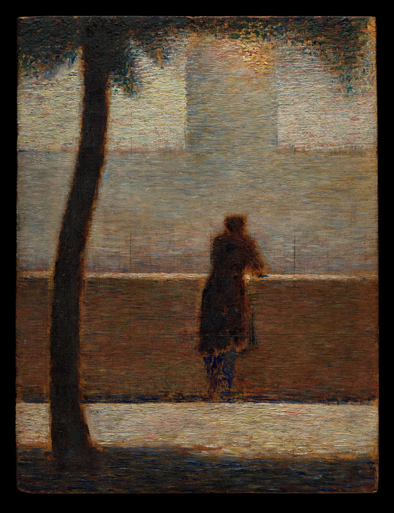 Bir parape üzerine yaslanmış bir adam - Georges Seurat