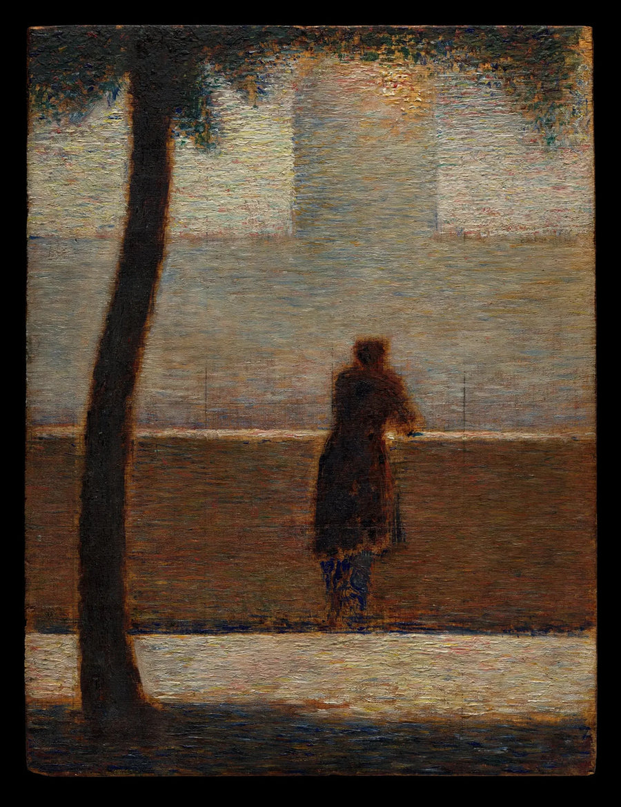 Bir parape üzerine yaslanmış bir adam - Georges Seurat