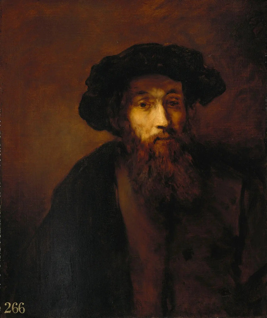Bir sakallı adam şapka takmış (Rembrandt'a göre) - Thomas Gainsborough