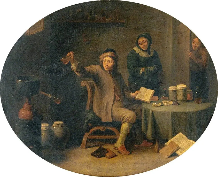 Bir adam idrar şişesini inceliyor - David Teniers le Jeune