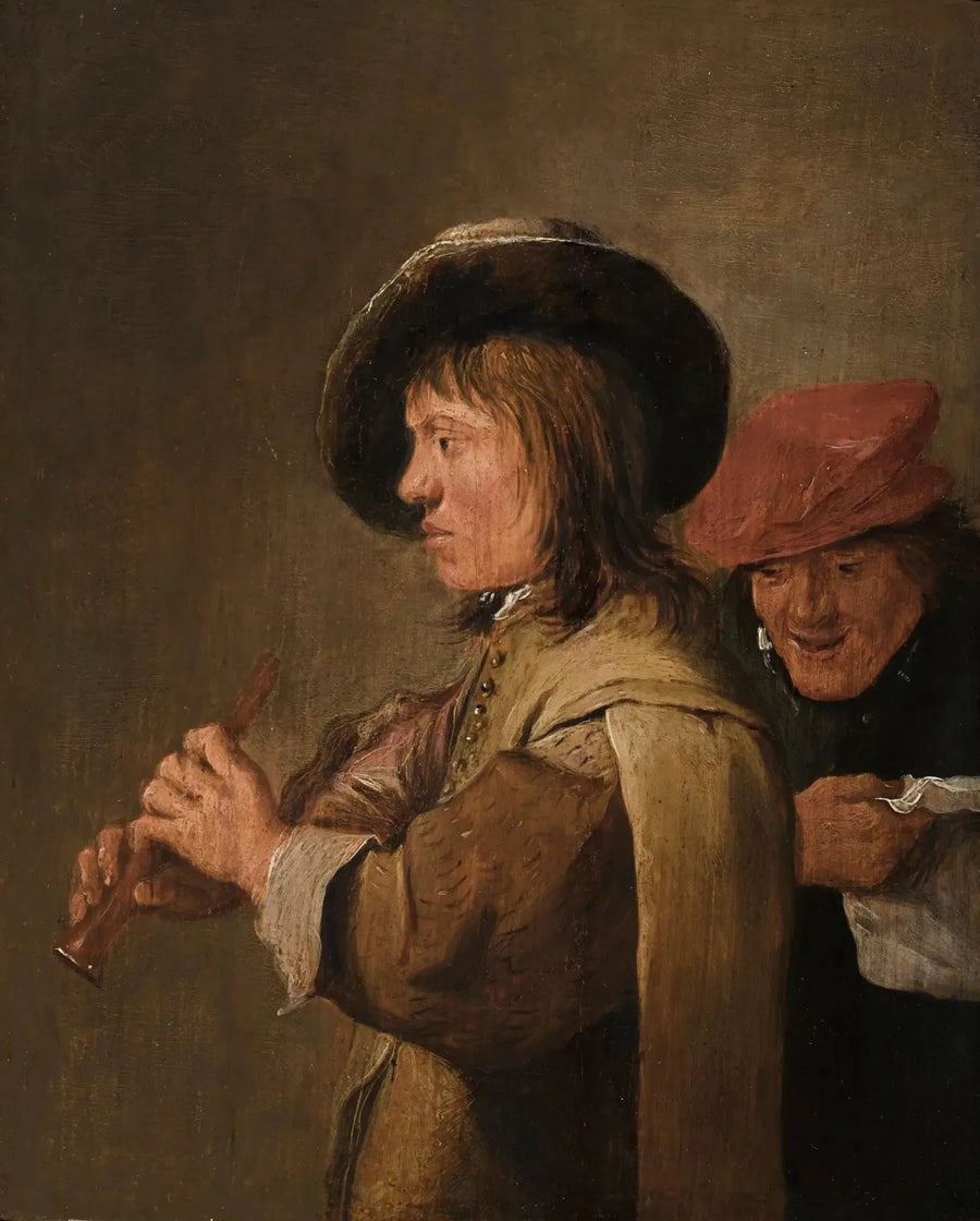 Profilde flüt çalan oyuncu - David Teniers le Jeune