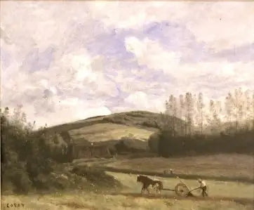 Bir çiftçi kırsalda, Étretat civarında - Jean-Baptiste Camille Corot