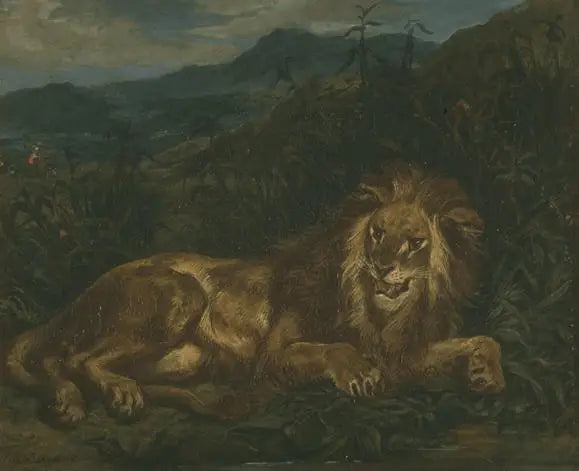 Bir aslanın kaynağı - Eugène Delacroix
