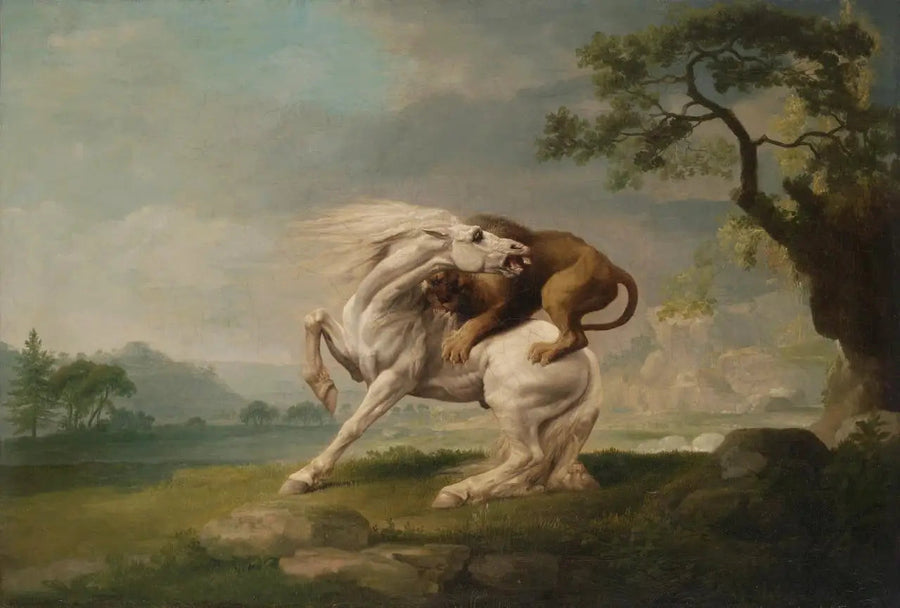 Bir aslanın ata saldırısı - George Stubbs