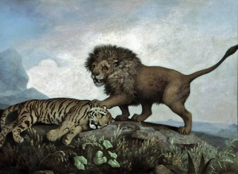 Bir Aslan ve Bir Kaplan - George Stubbs