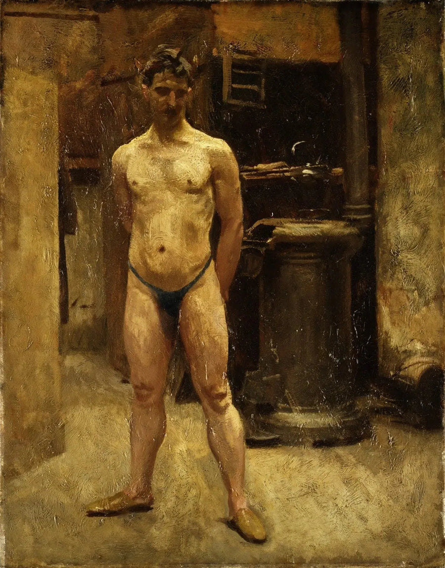 Bir ocak önünde duran erkek manken - John Singer Sargent
