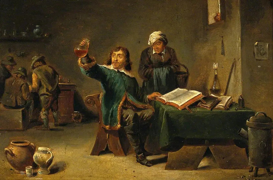 Bir doktor idrar şişesini inceliyor - David Teniers le Jeune