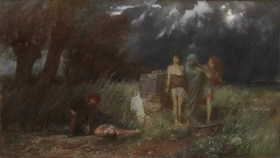 Furiler tarafından kovalanan bir katil - Arnold Böcklin