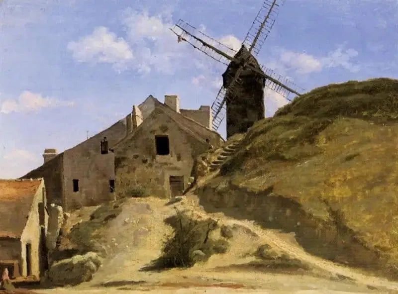 Bir Montmartre değirmeni - Jean-Baptiste Camille Corot