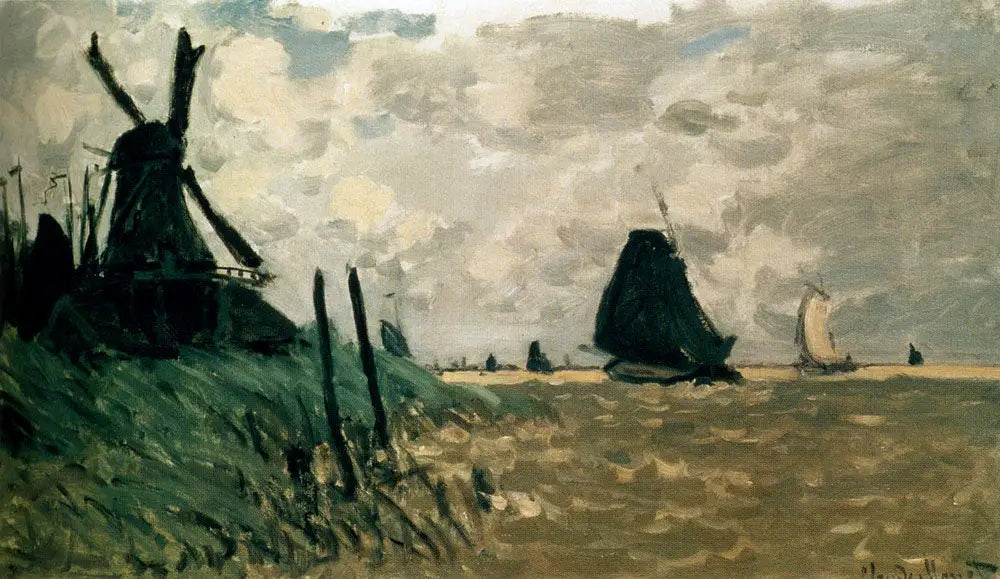 Reproduction du tableau « Un moulin à vent près de Zaandam - Claude Monet » par Alpha Reproduction en peinture à l’huile