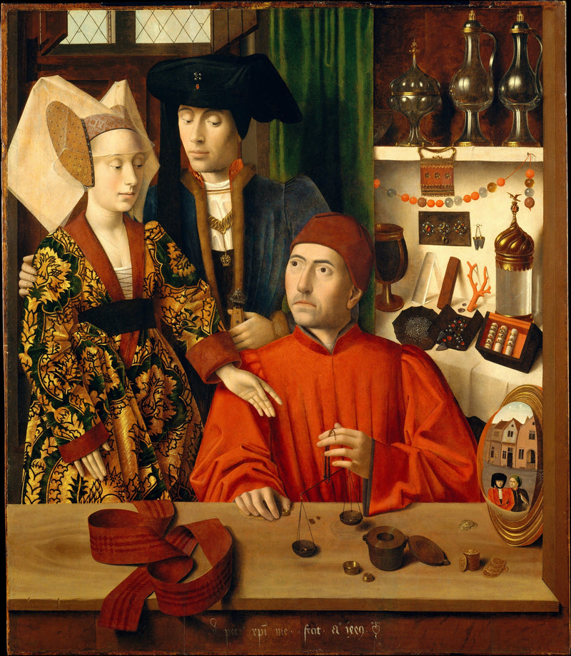Bir kuyumcu atölyesinde, belki Aziz Eloy - Petrus Christus