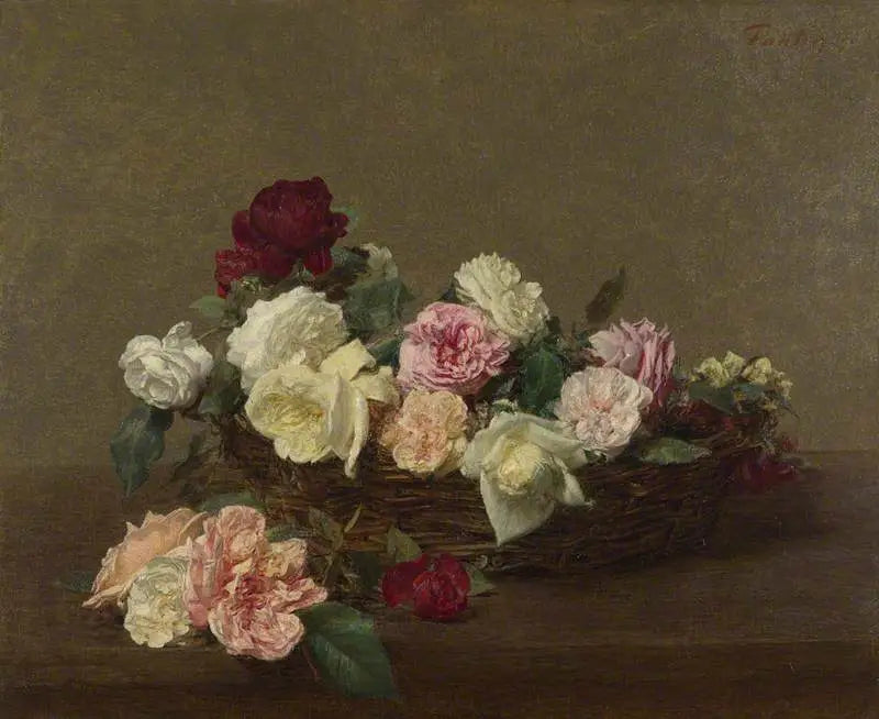 Un panier de roses - Henri Fantin-Latour - Alpha Reproduction