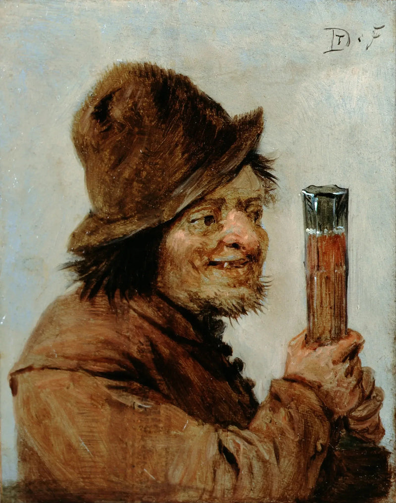 Bir çiftçi bir bardak tutuyor - David Teniers le Jeune