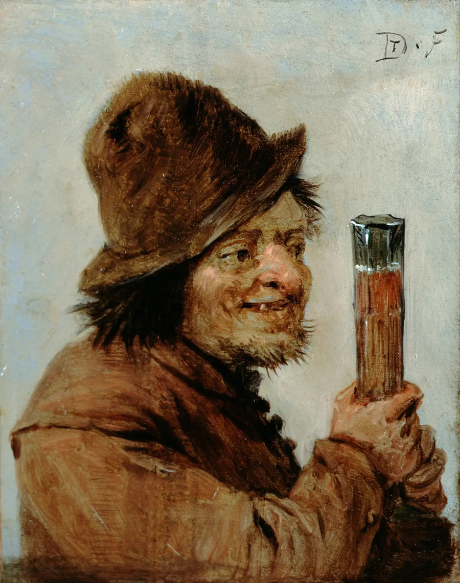 Bir çiftçi bir bardak tutuyor - David Teniers le Jeune