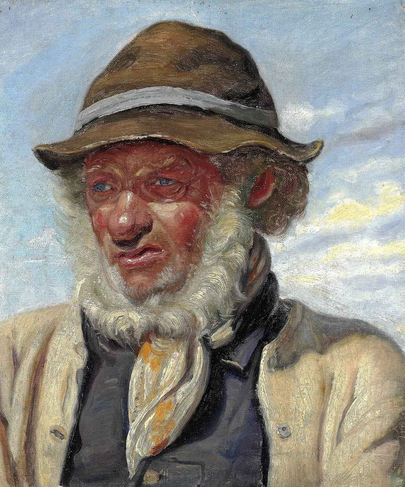 Skagenli bir balıkçı, kalın sakallı. - Michael Peter Ancher