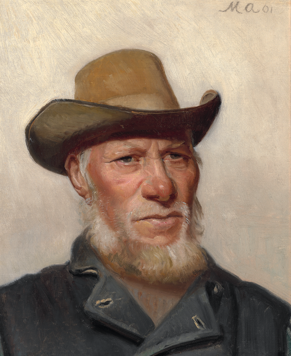 Un pêcheur de Skagen. - Michael Peter Ancher image 1 reproduction de peinture à l’huile