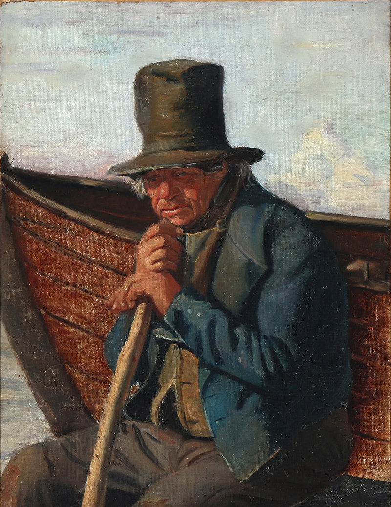 Skagen'da Bir Balıkçı ve Teknesi - Michael Peter Ancher