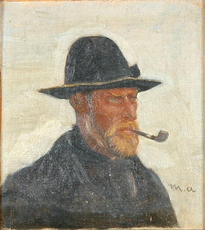 Bir pipoyla sigara içen balıkçı. - Michael Peter Ancher