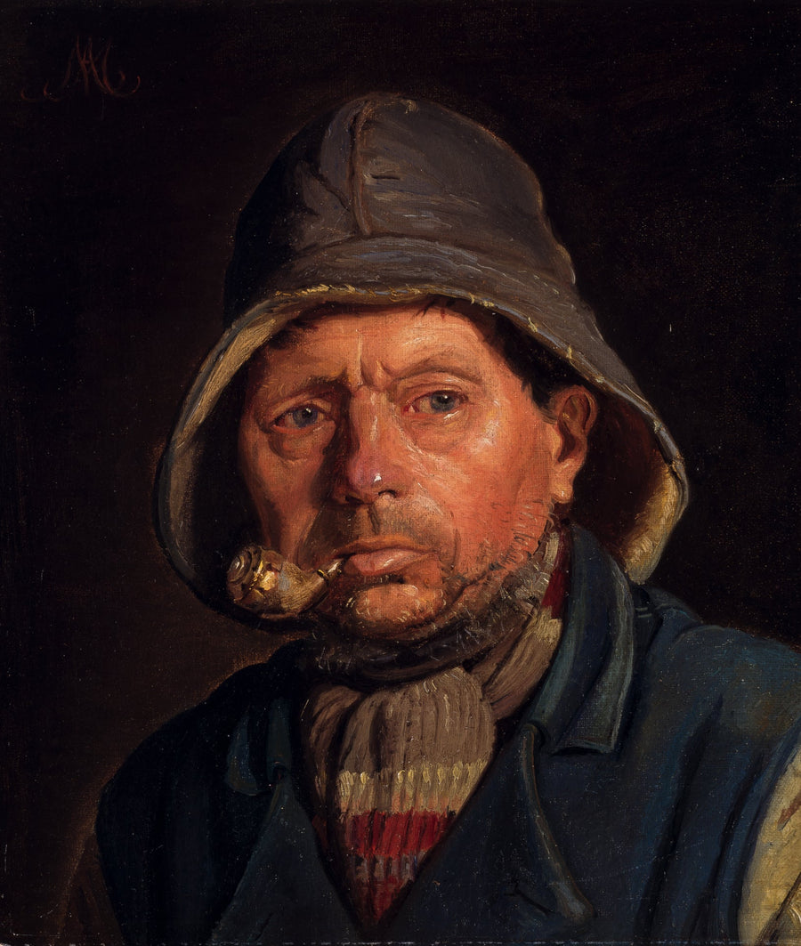 Bir balıkçı piposunu tüttürüyor. - Michael Peter Ancher