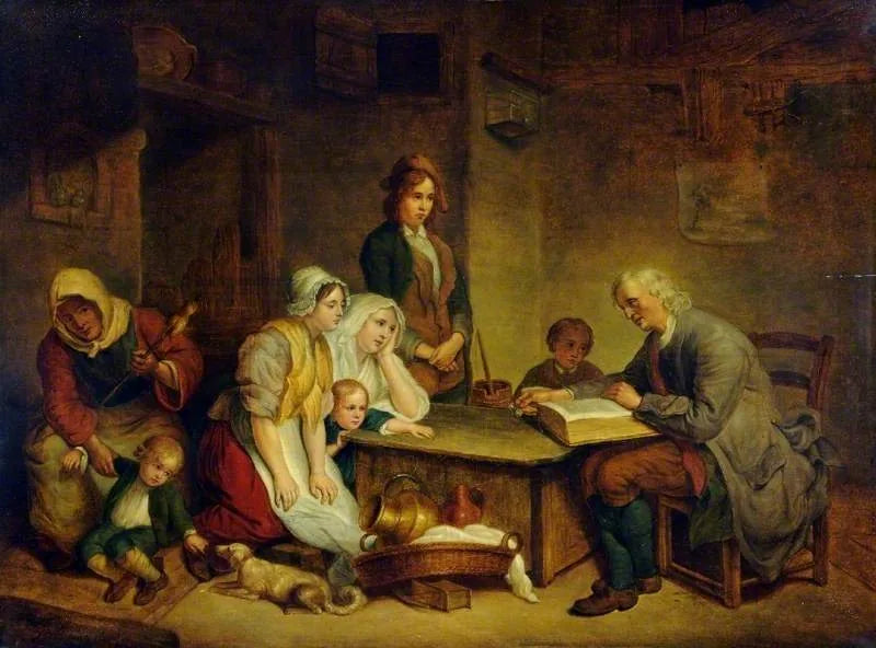 Bir babanın ailesine İncil okuması - Jean-Baptiste Greuze