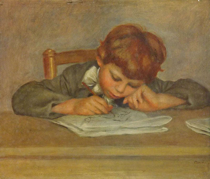 Yazı yazan küçük bir çocuk - Pierre-Auguste Renoir