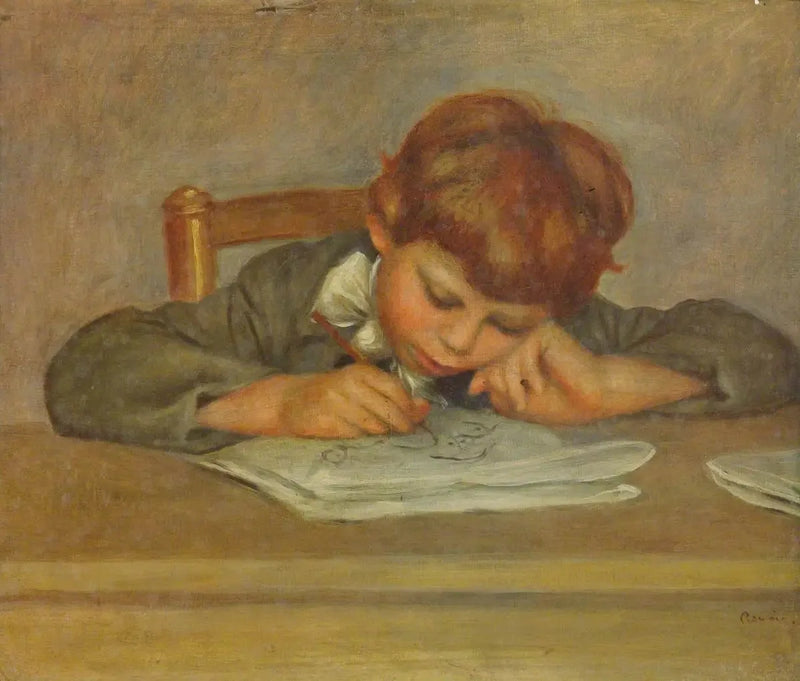 Yazı yazan küçük bir çocuk - Pierre-Auguste Renoir