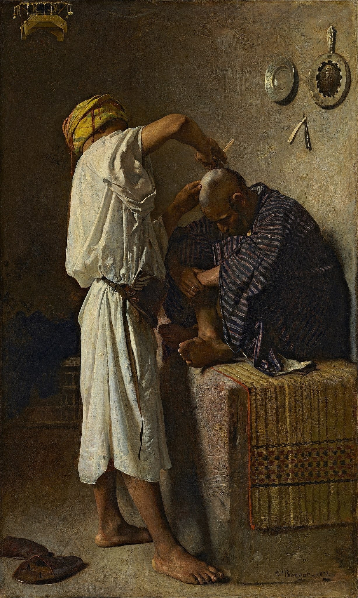 Un salon de coiffure oriental - Léon Bonnat