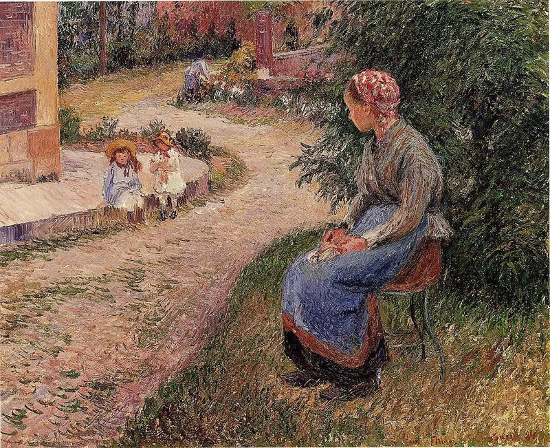 Eragny Bahçesi'nde Oturan Bir Uşak - Camille Pissarro