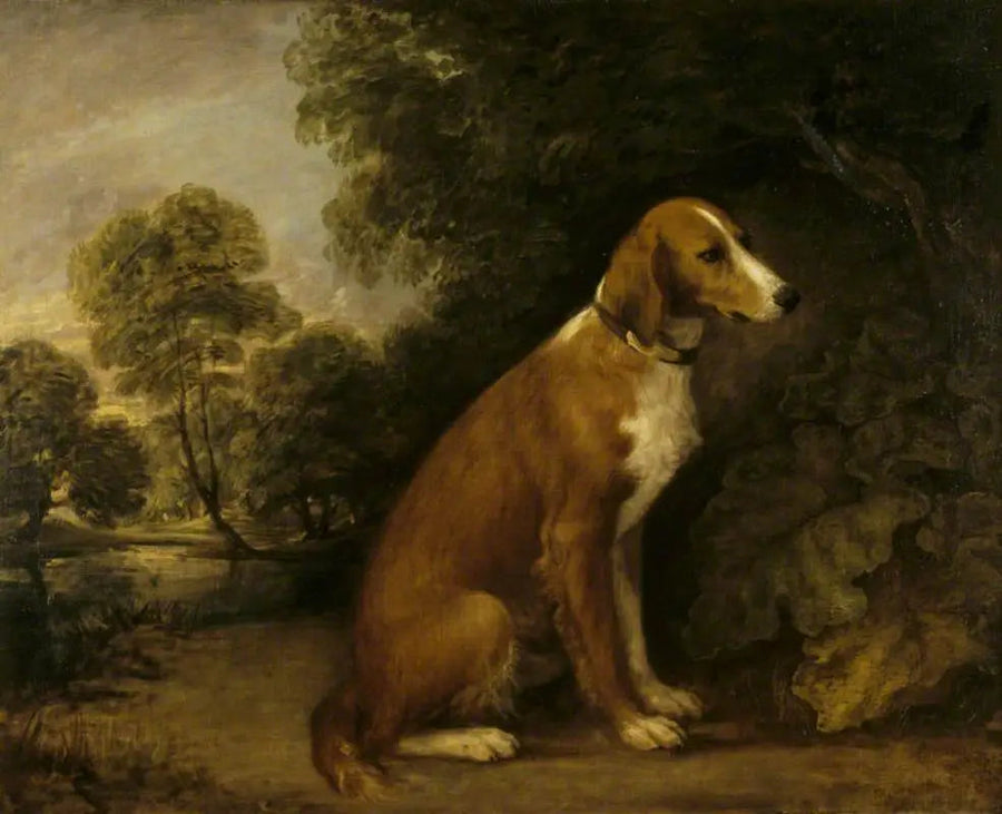 Bir Oturan Setter Manzarasında - Thomas Gainsborough
