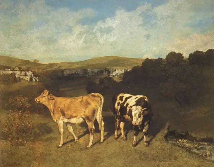Bir Boğa ve Bir İnek - Gustave Courbet