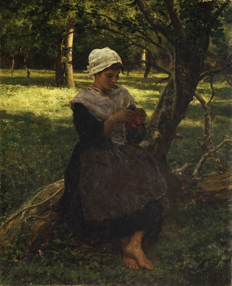 Bir köylü örgüsü - Jules Breton