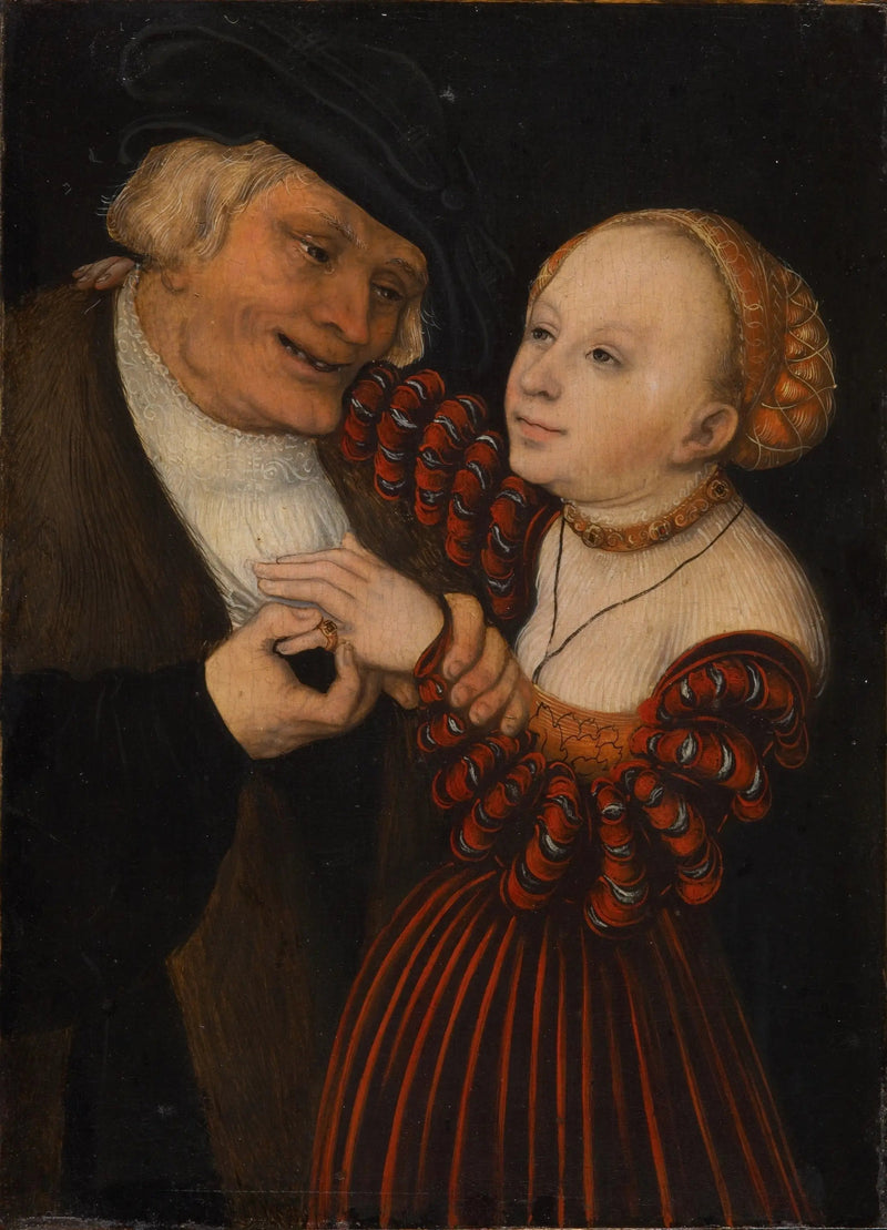 Bir yaşlı adam ve bir kız / Uyumlu olmayan bir çift - Lucas Cranach the Elder