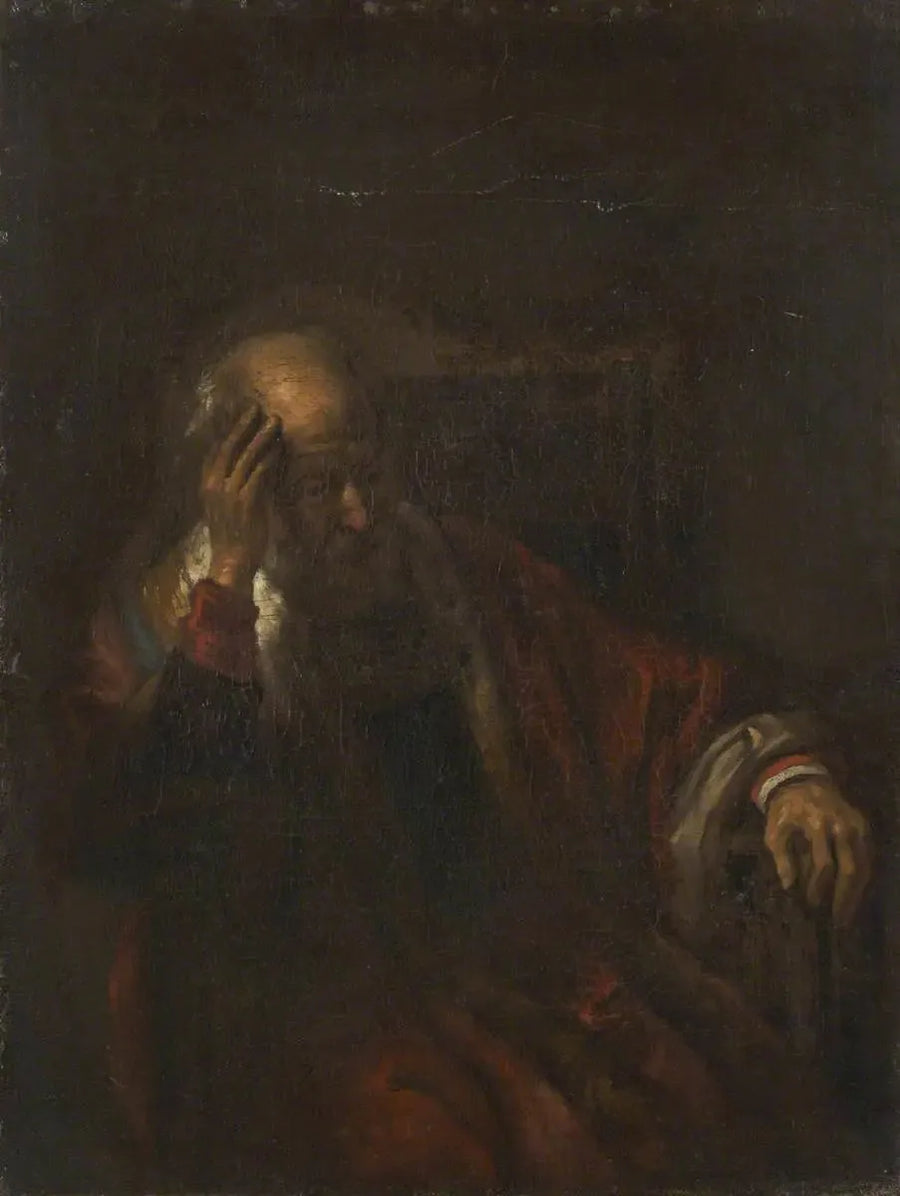 Bir koltukta oturan yaşlı adam - Rembrandt