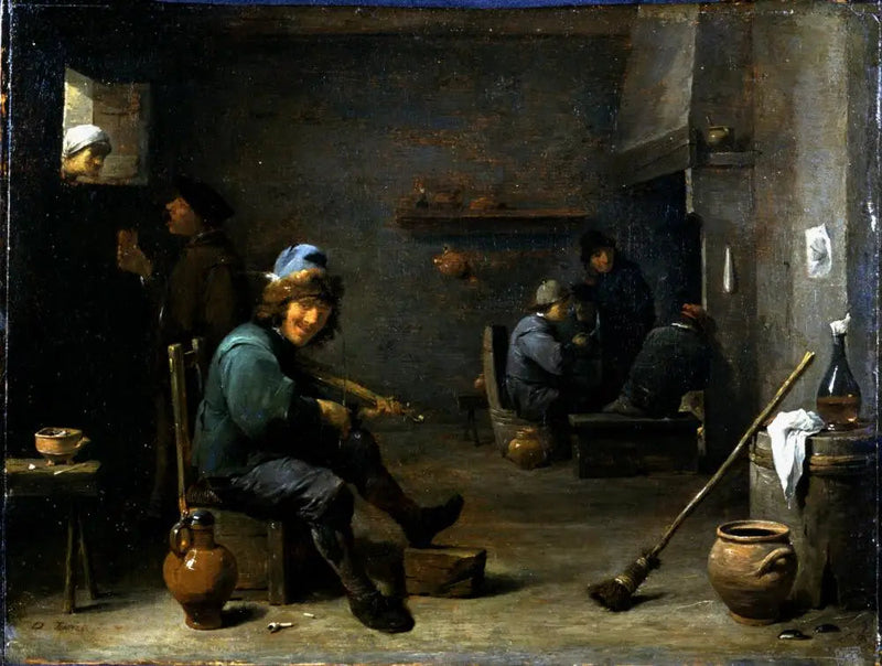 Bir kemancı bir meyhanede - David Teniers le Jeune