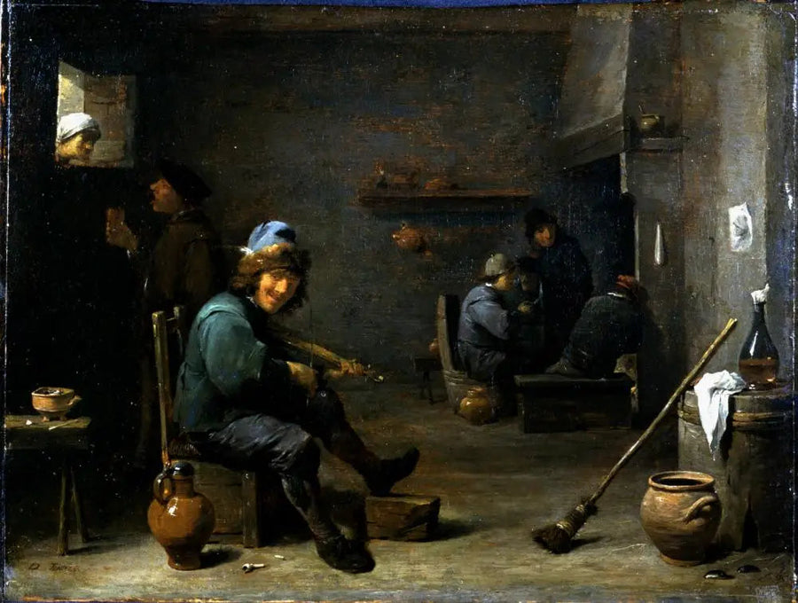 Bir kemancı bir meyhanede - David Teniers le Jeune