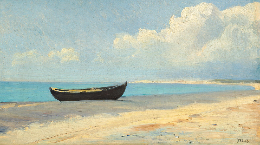 Une barque à rames sur la plage à Skagen. - Michael Peter Ancher - Alpha Reproduction