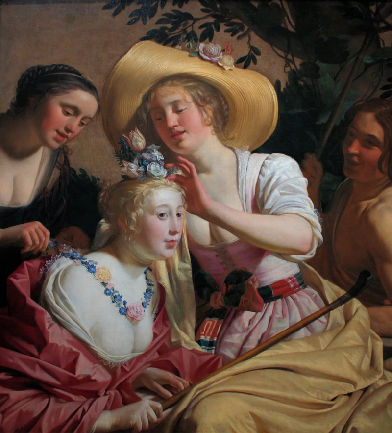 Çiçeklerle Süslenmiş Bir Berjer - Gerrit van Honthorst