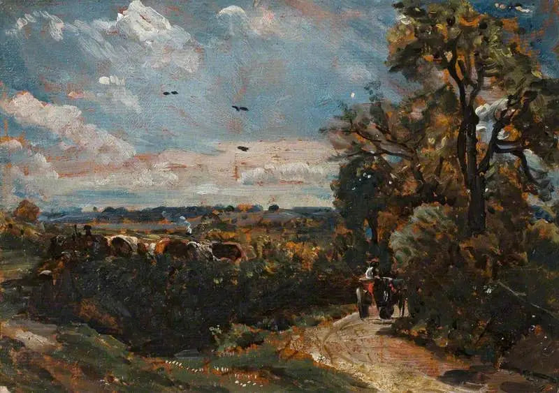 Flatford'ta Bir Sokakta Bir Arabacı - John Constable